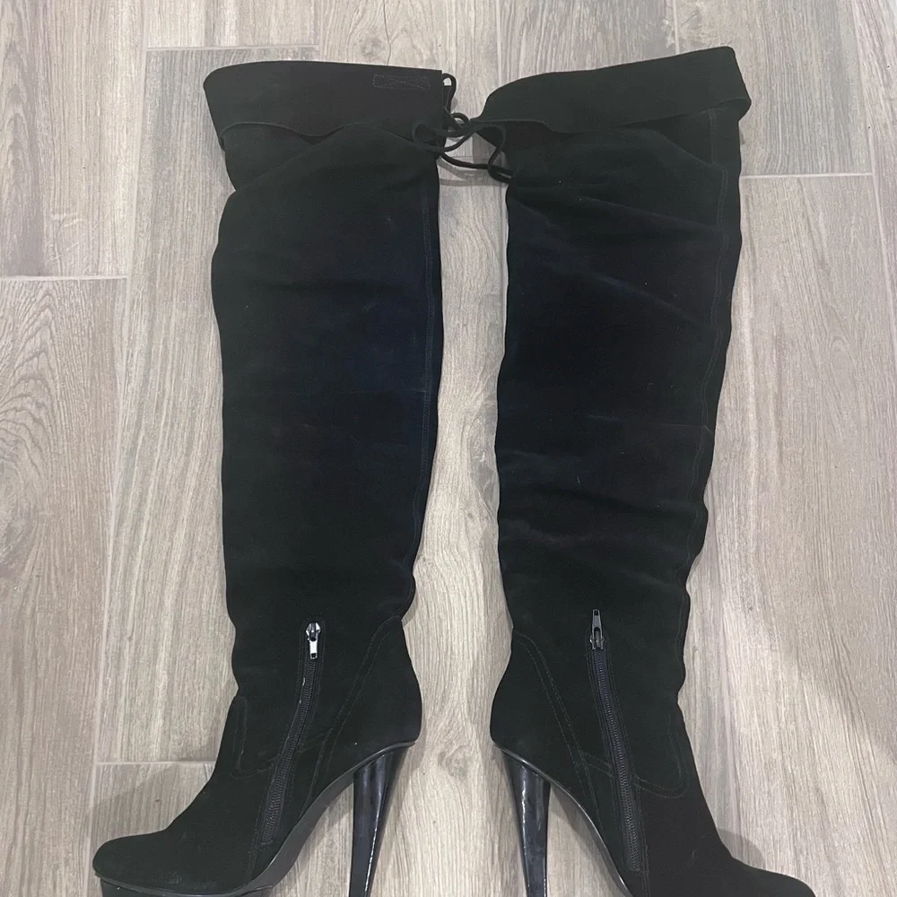 Steve Madden Boots Black Suede Xennon 5